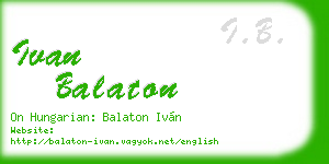 ivan balaton business card