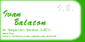 ivan balaton business card